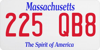MA license plate 225QB8