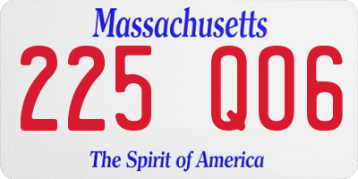 MA license plate 225QO6