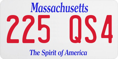 MA license plate 225QS4