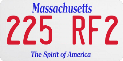 MA license plate 225RF2