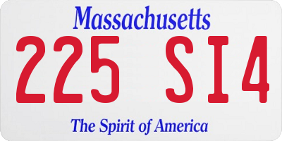 MA license plate 225SI4