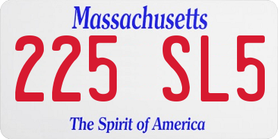 MA license plate 225SL5