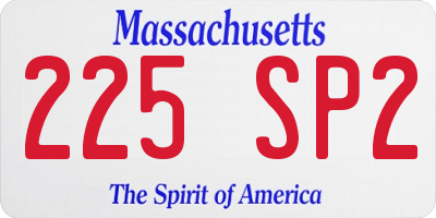 MA license plate 225SP2