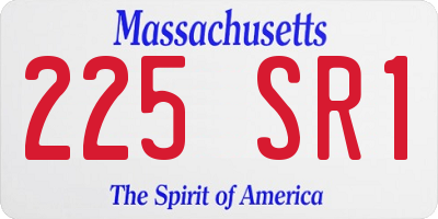 MA license plate 225SR1