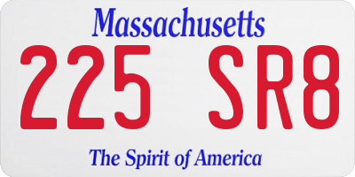 MA license plate 225SR8