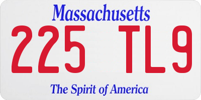 MA license plate 225TL9