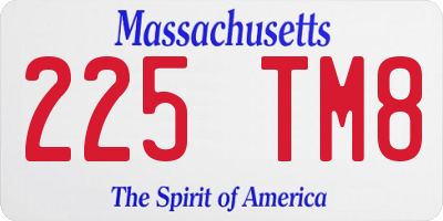 MA license plate 225TM8