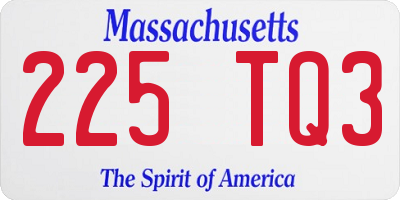 MA license plate 225TQ3