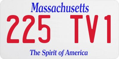 MA license plate 225TV1