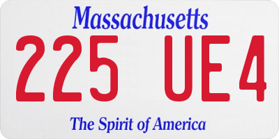 MA license plate 225UE4