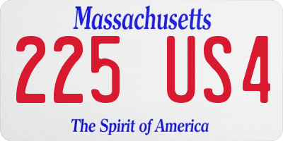 MA license plate 225US4