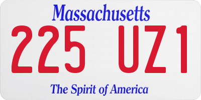 MA license plate 225UZ1