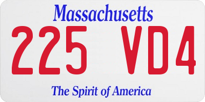 MA license plate 225VD4