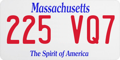 MA license plate 225VQ7