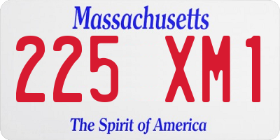MA license plate 225XM1