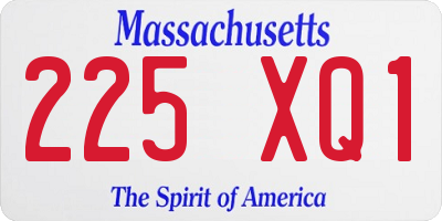 MA license plate 225XQ1