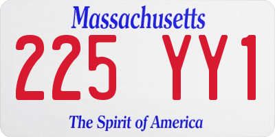 MA license plate 225YY1