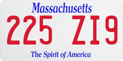 MA license plate 225ZI9