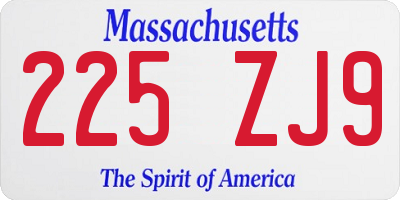 MA license plate 225ZJ9