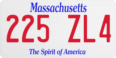 MA license plate 225ZL4