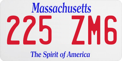 MA license plate 225ZM6