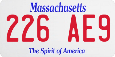 MA license plate 226AE9