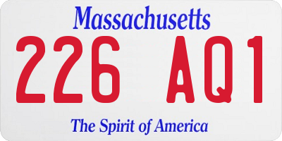 MA license plate 226AQ1