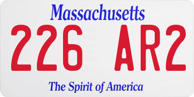 MA license plate 226AR2