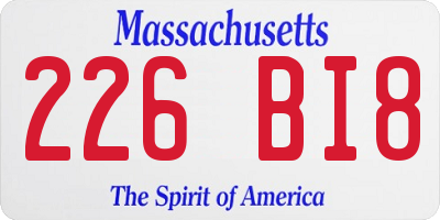 MA license plate 226BI8