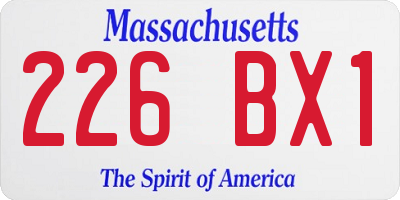 MA license plate 226BX1