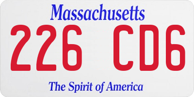 MA license plate 226CD6
