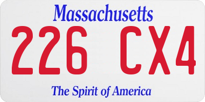 MA license plate 226CX4