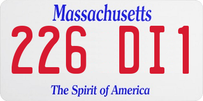 MA license plate 226DI1