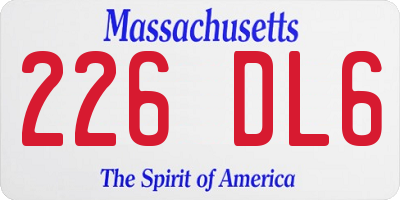 MA license plate 226DL6
