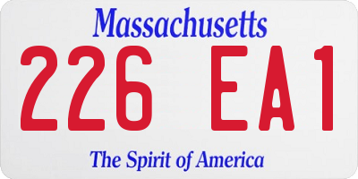 MA license plate 226EA1