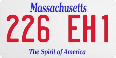 MA license plate 226EH1