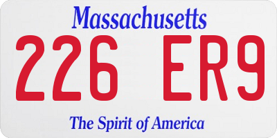 MA license plate 226ER9