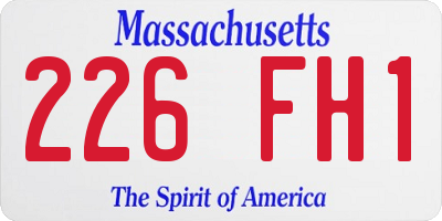 MA license plate 226FH1
