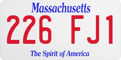 MA license plate 226FJ1