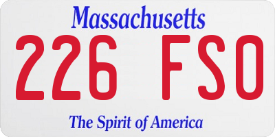 MA license plate 226FS0