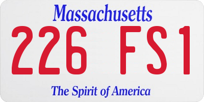 MA license plate 226FS1