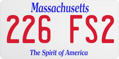 MA license plate 226FS2