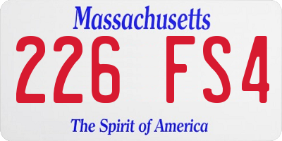 MA license plate 226FS4