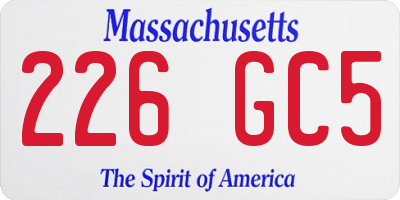 MA license plate 226GC5