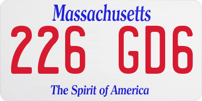 MA license plate 226GD6