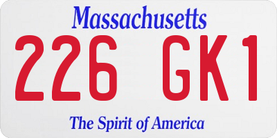 MA license plate 226GK1
