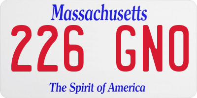 MA license plate 226GN0