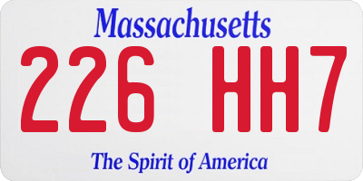 MA license plate 226HH7