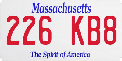 MA license plate 226KB8