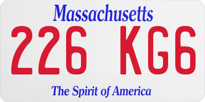 MA license plate 226KG6